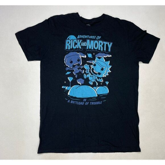 Rick and Morty Funko Pop Graphic T-shirt Men Medium Black Short Sleeve - Picture 1 of 5